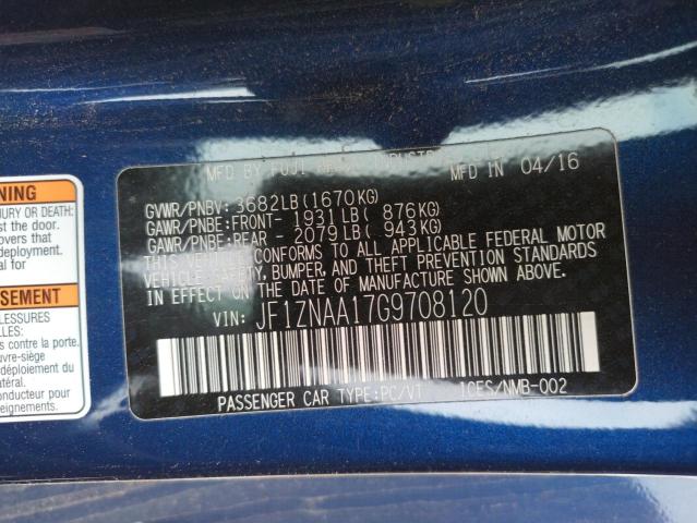 JF1ZNAA17G9708120 - 2016 TOYOTA SCION FR-S BLUE photo 10