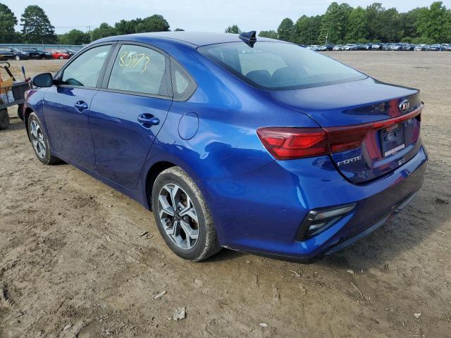 3KPF24AD9KE011232 - 2019 KIA FORTE FE BLUE photo 3