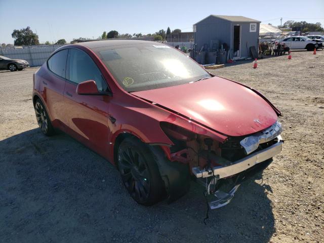 7SAYGDEF9NF489139 - 2022 TESLA MODEL Y RED photo 1