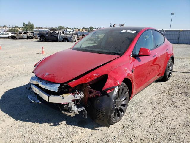7SAYGDEF9NF489139 - 2022 TESLA MODEL Y أحمر صورة 2