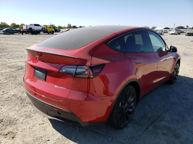 7SAYGDEF9NF489139 - 2022 TESLA MODEL Y أحمر صورة 4