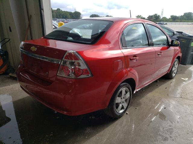 KL1TD56E89B332150 - 2009 CHEVROLET AVEO LS RED photo 4