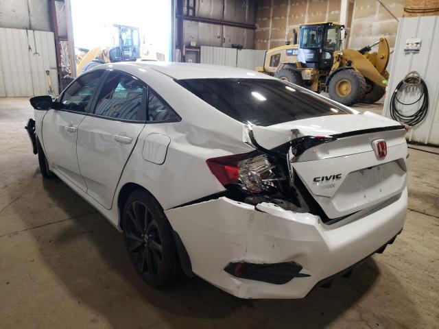 19XFC2E8XLE030601 - 2020 HONDA CIVIC SPOR WHITE photo 3