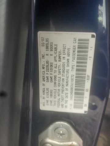 1HGCM56887A119772 - 2007 HONDA ACCORD EX  photo 10