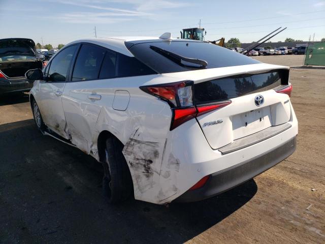 JTDKARFU4L3116583 - 2020 TOYOTA PRIUS L WHITE photo 3