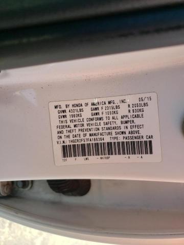 1HGCR2F57FA189364 - 2015 HONDA ACCORD SPO თეთრი ფოტო 10