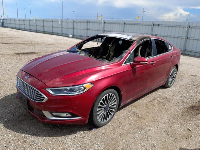 3FA6P0T94HR101348 - 2017 FORD FUSION RED photo 2