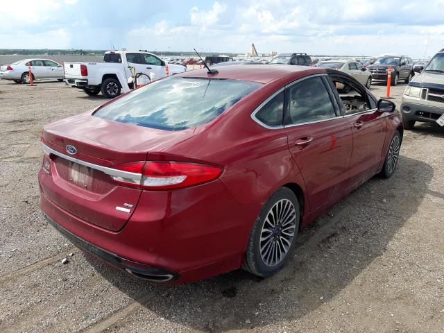 3FA6P0T94HR101348 - 2017 FORD FUSION RED photo 4