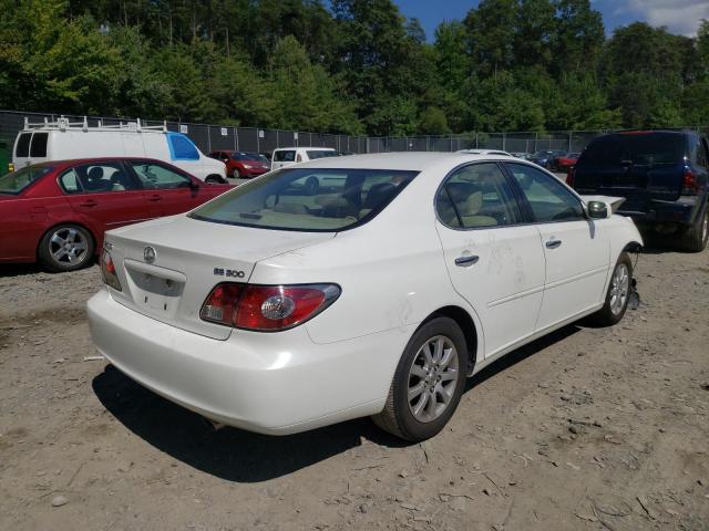 JTHBF30G436001478 - 2003 LEXUS ES 300 WHITE photo 4