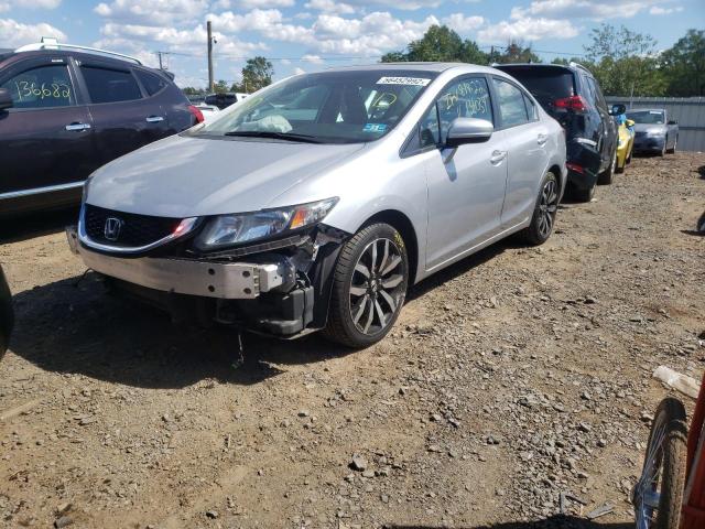 19XFB2F97FE213095 - 2015 HONDA CIVIC EXL فضي صورة 2