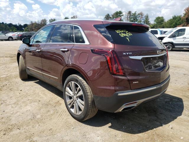 1GYKNDR44NZ123840 - 2022 CADILLAC XT5 PREMIU MAROON photo 3