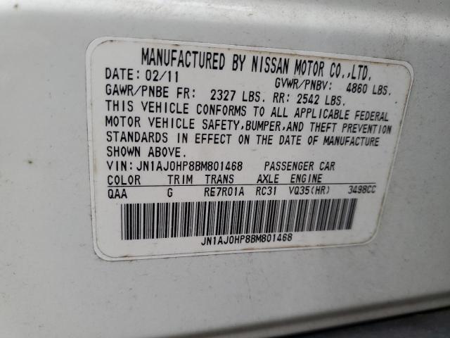 JN1AJ0HP8BM801468 - 2011 INFINITI EX35 BASE Ağ foto 10