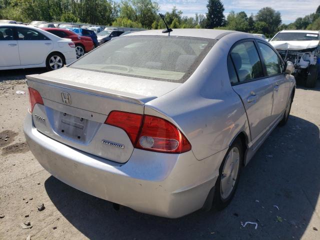 JHMFA36217S013600 - 2007 HONDA CIVIC HYBR SILVER photo 4