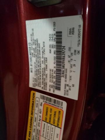 3LN6L5MU9HR639724 - 2017 LINCOLN MKZ HYBRID BURGUNDY photo 10