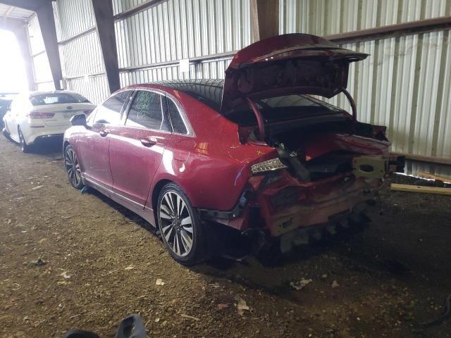 3LN6L5MU9HR639724 - 2017 LINCOLN MKZ HYBRID BURGUNDY photo 3