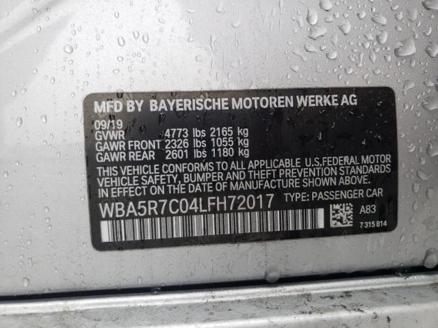 WBA5R7C04LFH72017 - 2020 BMW 330XI SILVER photo 10