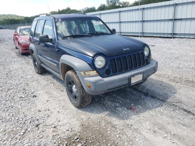 1J4GK48K75W665319 - 2005 JEEP LIBERTY SP BLUE photo 1