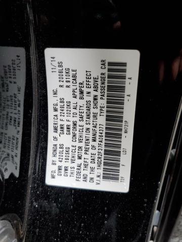 1HGCR2F37FA064377 - 2015 HONDA ACCORD LX BLACK photo 10