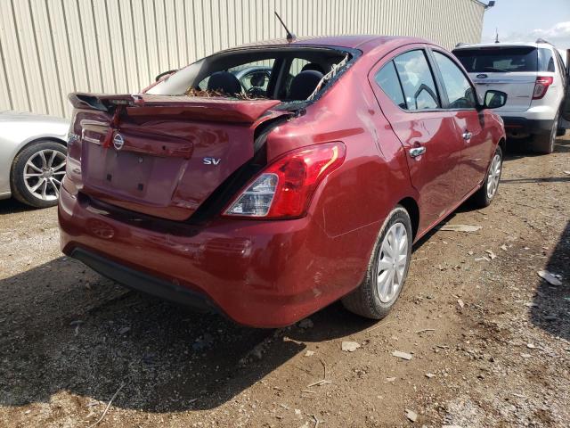 3N1CN7AP2KL826876 - 2019 NISSAN VERSA S RED photo 4