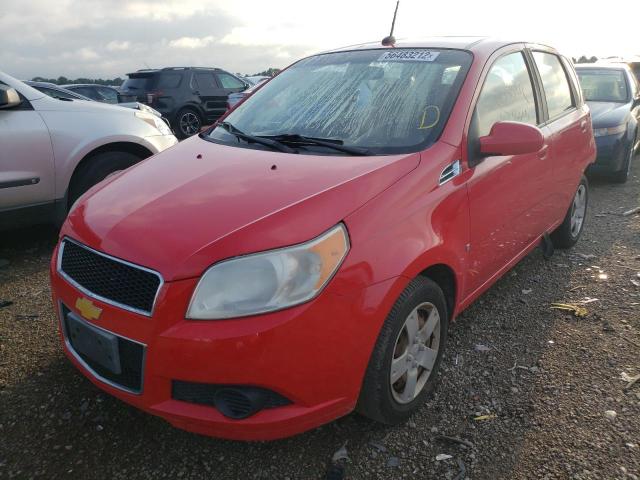 KL1TD66E99B654592 - 2009 CHEVROLET AVEO LS RED photo 2