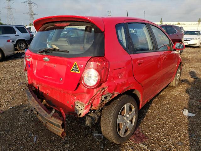 KL1TD66E99B654592 - 2009 CHEVROLET AVEO LS 红色 照片 4