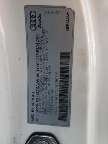 WAUCVAFR4CA005918 - 2012 AUDI S5 PREMIUM PLUS  照片 10