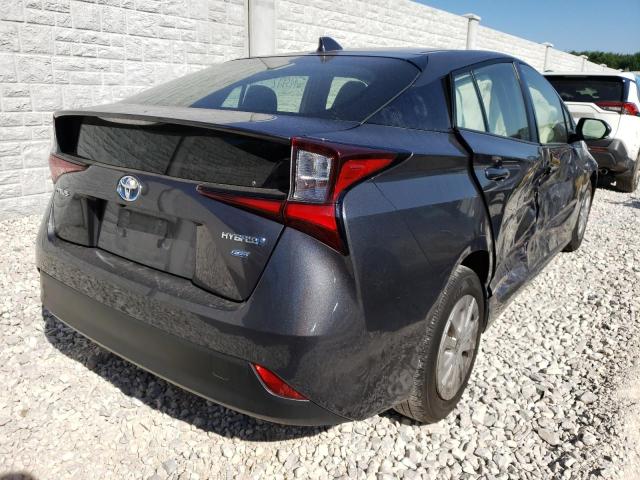 JTDKAMFU9M3140592 - 2021 TOYOTA PRIUS SPEC GRAY photo 4