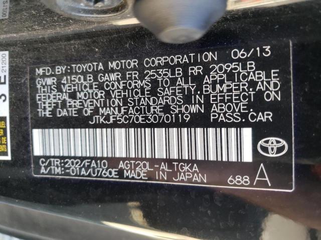 JTKJF5C70E3070119 - 2014 TOYOTA SCION TC 黑色 照片 10