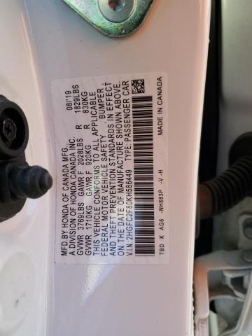 2HGFC2F80KH586449 - 2019 HONDA CIVIC SPOR 白色 照片 10