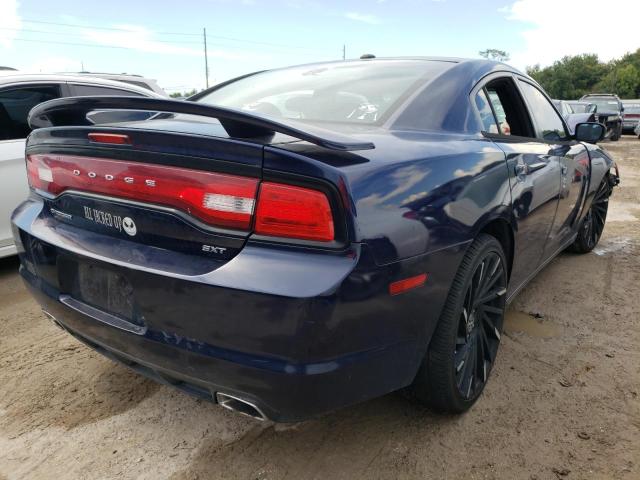 2C3CDXHG0EH135465 - 2014 DODGE CHARGER SX BLUE photo 4