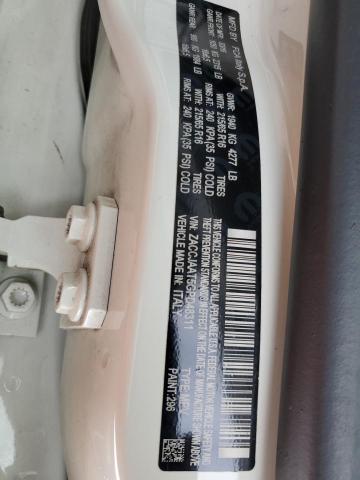 ZACCJAAT5GPD48311 - 2016 JEEP RENEGADE S WHITE photo 10