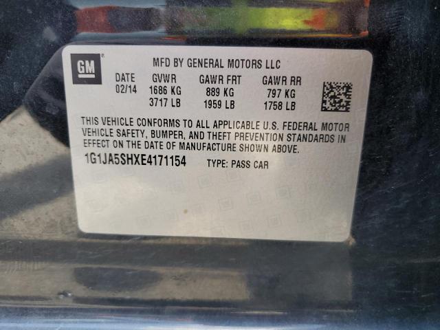 1G1JA5SHXE4171154 - 2014 CHEVROLET SONIC LS GRAY photo 10
