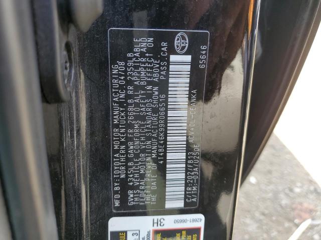 4T4BE46K99R066516 - 2009 TOYOTA CAMRY BASE  photo 10