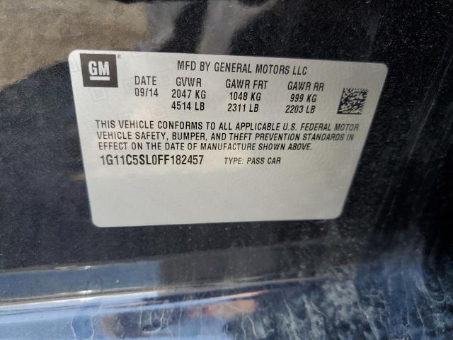 1G11C5SL0FF182457 - 2015 CHEVROLET MALIBU 1LT შავი ფოტო 10