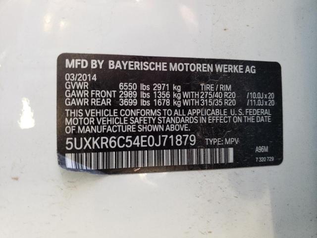 5UXKR6C54E0J71879 - 2014 BMW X5 XDRIVE5 WHITE photo 10