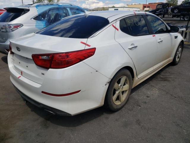 KNAGM4A78E5454963 - 2014 KIA OPTIMA WHITE photo 4