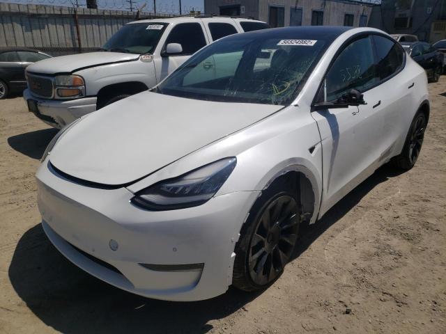 5YJYGDEE0LF048324 - 2020 TESLA MODEL Y Blanc photo 2