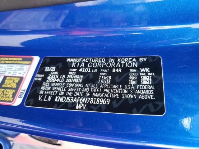 KNDJ53AF6N7818969 - 2022 KIA SOUL GT-LI BLUE photo 10