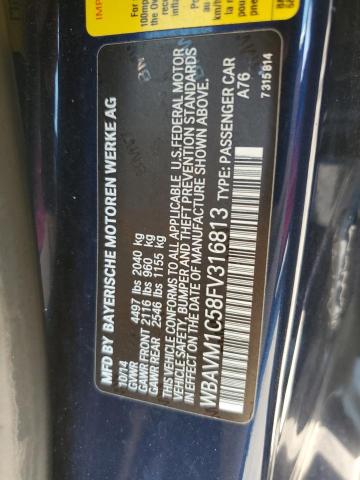 WBAVM1C58FV316813 - 2015 BMW X1 SDRIVE2 BLUE photo 10