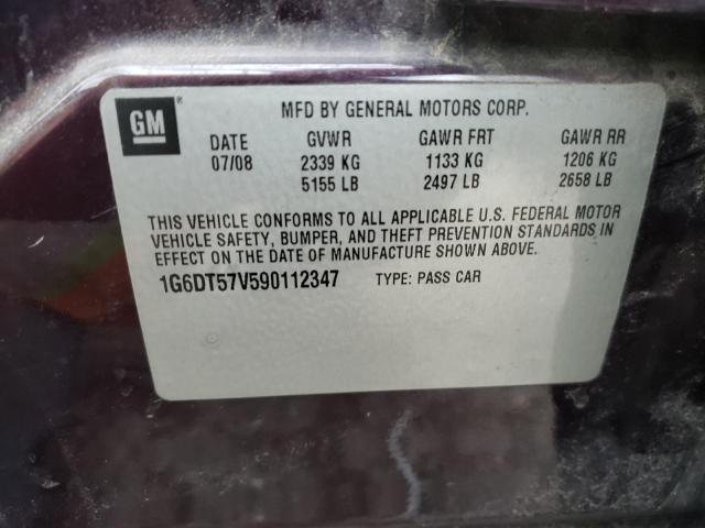 1G6DT57V590112347 - 2009 CADILLAC CTS HI FEA PURPLE photo 10