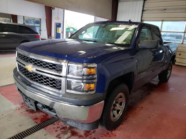 1GCVKPEH8EZ187529 - 2014 CHEVROLET SILVERADO BLUE photo 2