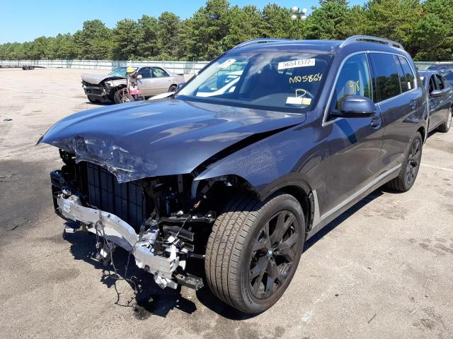 5UXCW2C04N9M05864 - 2022 BMW X7 XDRIVE4 GRAY photo 2