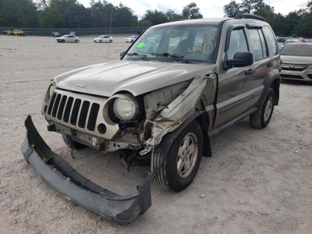 1J4GL48K57W647563 - 2007 JEEP LIBERTY SP GOLD photo 2