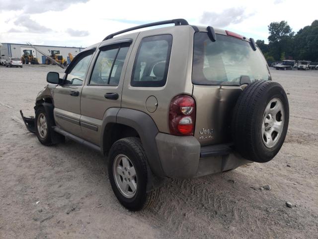 1J4GL48K57W647563 - 2007 JEEP LIBERTY SP GOLD photo 3