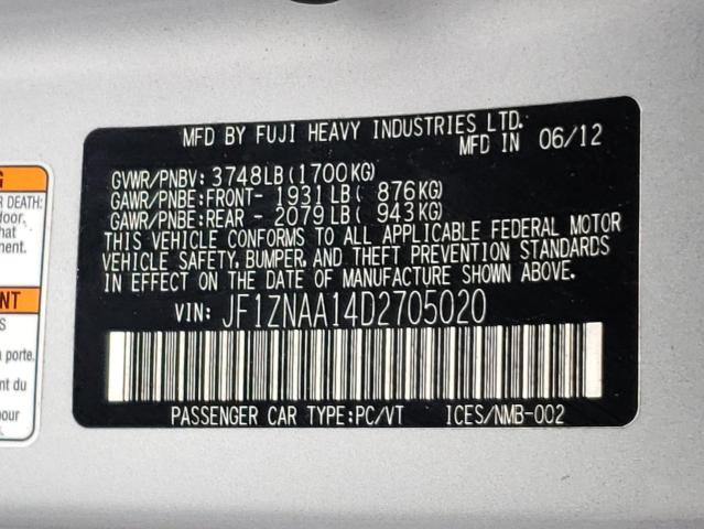 JF1ZNAA14D2705020 - 2013 TOYOTA SCION FR-S SILVER photo 10