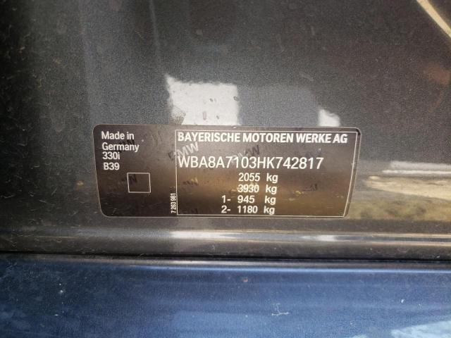 WBA8A7103HK742817 - 2017 BMW 3 SERIES 灰色 照片 10