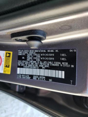 5TDDZRFH3KS986133 - 2019 TOYOTA HIGHLANDER SILVER photo 10