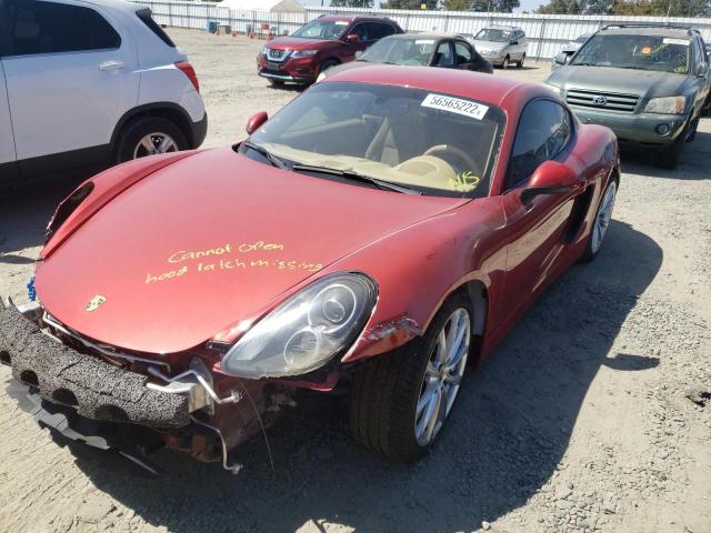 WP0AB2A87EK193743 - 2014 PORSCHE CAYMAN S RED photo 2