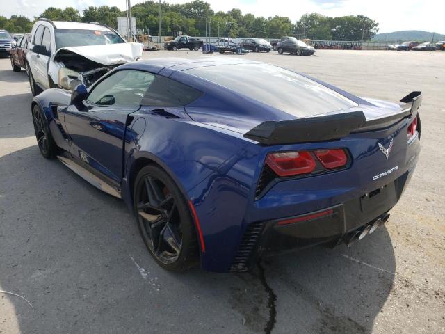 1G1YV2D71H5106276 - 2017 CHEVROLET CORVETTE G BLUE photo 3