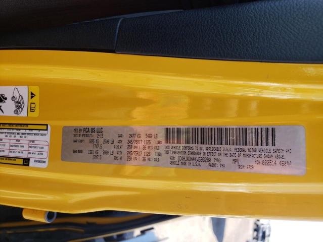 1C4HJXDN4KW593280 - 2019 JEEP WRANGLER U Gelb Foto 10